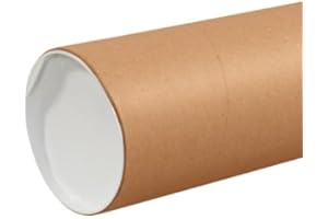 Jacqueline Millan Jumbo Kraft Mailing Tube with End Caps - 6" x 48",.125" thick Art Painting, Prints, Banners, Charts, Auto Parts Construction Plans or Material Shipping Tube, Auto parts