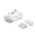 CableCreation RJ45 Connector, Cat 6A RJ45 Modular Plug (Three-Piece Suit), UTP Network Connector for Solid Wire and Standard Cable, Transparent, 50 Pack