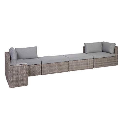 Greemotion 131847 Palma Rattan Lounge-Set, grau, BxHxT ca. 93x65x71 cm – Bild 7