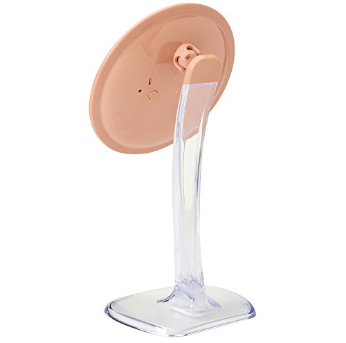 Jerdon JS725RL 7.25-Inch LED Lighted Single-Sided Vanity Mirror with 5x Magnification, Clear/Rose Gold