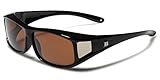 Barricade Polarized Rectangular Fit Over Glasses Sunglasses with Side Shield