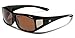Barricade Polarized Rectangular Fit Over Glasses Sunglasses with Side Shield