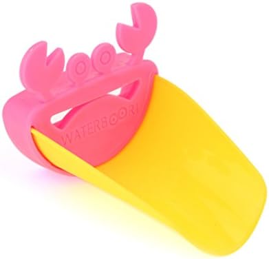 Lqz Tm 可愛い ウォーターガイド 手洗い補助パーツ 便利グッズ 子ども用 蛇口に手が届かないお子様に 本物 ピンクカニ 黄色いシュート