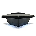 Solar Post Cap Light LED Low Profile Black 4"x4" inch for Vinyl & Wood Bright 4x SMD LED Lighting