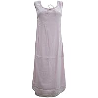 Mogul Womens Dress Sleeveless Plain Pink Scoop Neck Long Summer Dresses ML