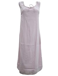 Mogul Womens Dress Sleeveless Plain Pink Scoop Neck Long Summer Dresses M