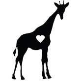 Giraffe with Heart NOK Decal Vinyl Sticker |Cars Trucks Walls Laptop|Black|5.0 x 3.5 in|NOK258