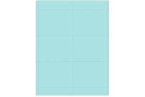 Name Badge Productions - 4 Inch x 3 Inch Color Name Badge Inserts - Micro-Perforated Paper - Easy to Customize - 500 Pack (Blue)
