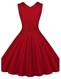 Miusol Vestido de fiesta para mujer, estilo vintage de los años 50, sin mangas