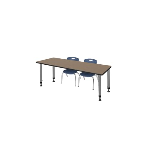 Regency Kee 66 x 30 in. Adjustable Classroom Table- Noble Oak Top, Grey Base &…