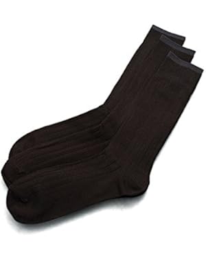 Men's 3-Pair Ribbed Tipped Crew Socks