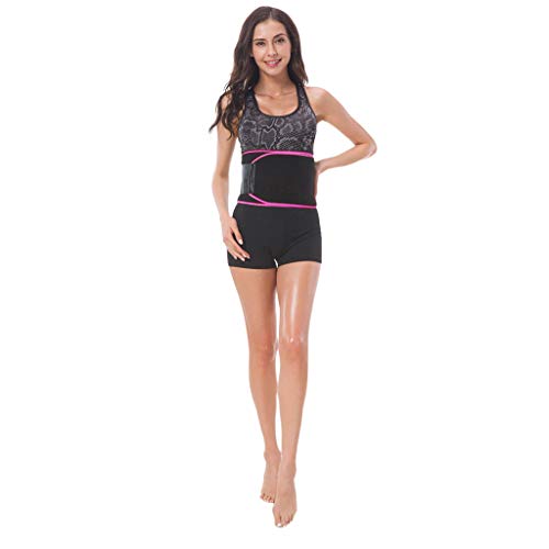 HJuyYuah Waist Trimmer Belt Weight Loss Wrap Stomach Fat Burner Sauna Suit Trainer Pink - Thumbnail 7