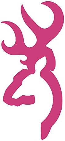 Browning Deer Head Car Window Vinyl Decal Sticker (Pink, H 6" x W 2.7")