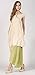 Allbebe Cotton Embroidery Fake Two Piece Linen Long Dress_XL_Grey&Green