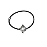 Tamarusan Hair Elastic Ponytail Holder Lawn pattern Silver Lame square shape with Swarovski rhinestone Unisex