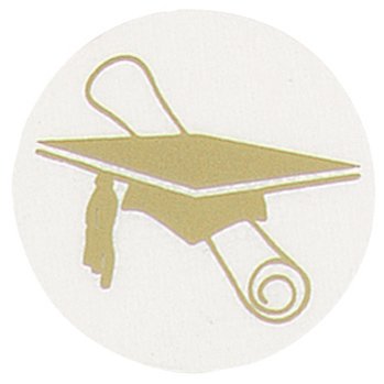 Gold Graduation Envelope Seals - 25 Pack