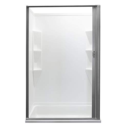 RecPro RV Retractable Rolling Shower Door Platinum RV Shower Door