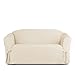 Linen Store Microsuede Slipcover Furniture Protector Cover, Perfect for Pets, Beige, Loveseat