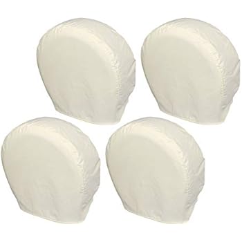 Explore Land Tire Covers 4 Pack - Tough Tire Wheel Protector for Truck, SUV, Trailer, Camper, RV - Universal Fits Tire Diameters 29-31.75 inches, White