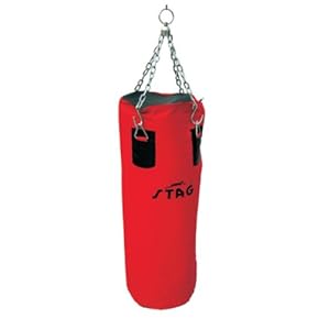 Stag Boxing Punching Bag, 60cm (Black/Red)