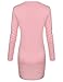 eshion Women Gray V Neck Long Sleeve Bodycon Mini Sweater Dress Top