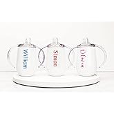 Personalized Baby Sippy Cup with Name – 3-in-1 Cup (Sippy + Straw + Open Cup) – BPA-Free, Spill-Proof, Easy Grip Handles – Custom Toddler Cup, Gift for Baby Boys & Girls