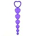 LoveI Anal Sex Toy Beads Butt Plug Heart Shaped Prostate Massager with Safe Pull Ring Handle Soft Carry Bag Unisex G Spot - Purple
