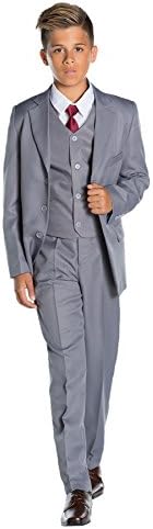 Shiny Penny Boys Formal 5 Piece Suit Set with Shirt & Vest