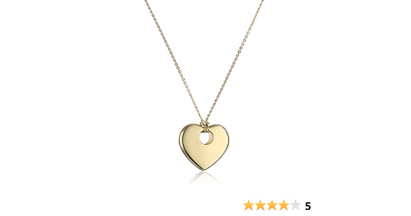 14k Yellow Gold Italian Heart Necklace 