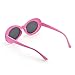 ZOGEEN Bold Retro Oval Mod Thick Frame Sunglasses Clout Goggles with Round 1212 (Pink&Black)