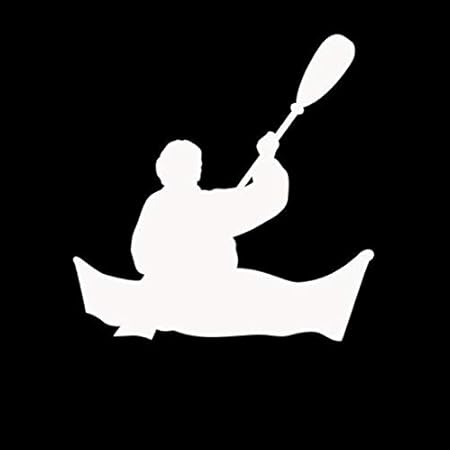 Amazon Co Jp おかしい車のステッカー カヤックシルエット漫画車ステッカー屋外のステッカーが好き Wanix Color White 車 バイク