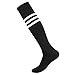 Knee High Triple Sport Socks, Fancy Fan Unisex Athletic Football Soccer Team Socks 2-12 Pairs