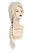 SARLA Women's Braided Long White Blonde Anime Cosplay Wig 30 Inch Synthetic Pigtail Hair for Party Halloween Costume Adult Size