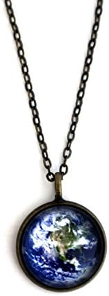 Earth Pendant Necklace (Antique Bronze Tone)