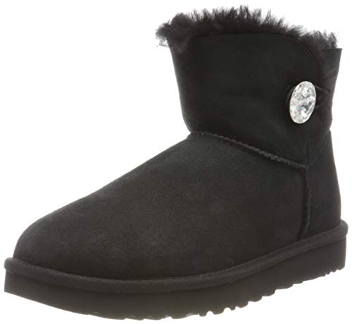 black ugg boots with diamond button