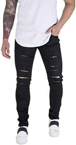 calça rasgadinha masculina preta