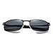 AEVOGUE Polarized Sunglasses For Men Rectangle Metal Frame Retro Sun Glasses AE0395 (Gray&Black, 59)