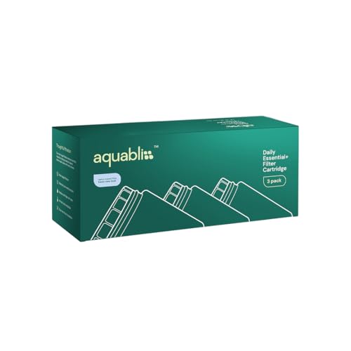 Aquabliss SFC500 Daily Essential+ Filter Cartridge - White (3-Pack) | 44% more filter media with coconut shell carbon for tougher water. Replace every 3-6 months depending on water quality