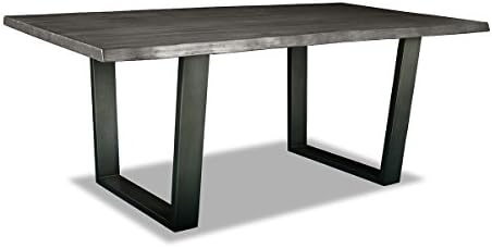 SOUTH CONE HOME Stuttgart Live Edge Dining Table, 72", Grey