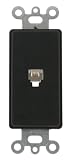 Leviton 40649-E Decora Insert, 6P4C, Screw Terminals, Black