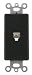 Leviton 40649-E Decora Insert, 6P4C, Screw Terminals, Black primary
