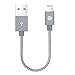 OPSO [Apple MFi Certified] 0.15M / 0.5 ft Nylon Braided Lightning 8-pin to USB Charging Cable / Cord for iPhone 7 6s 6 Plus 5s 5,iPad Pro mini iPod - Gray