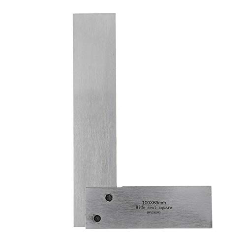 Engineers Square, 90 Degree Engineers Steel Set Square Ruler for Measuring Right Angle, Includes Plastic Holder Box (100X63mm)