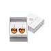 925 Sterling Silver Heart Dangle Earrings for Women with Genuine Natural Cognac Baltic Amber - Hypoallergenic
