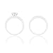 ORROUS & CO 18k White Gold Plated Cubic Zirconia Round Solitaire Ring with Round-Cut Side Stones and Round-Cut Wedding Engagement Band Ring Set (1.45 carats)