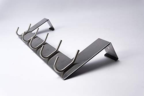 Pro Chef Kitchen Tools Over The Door Hook - 5 Coat Hooks - 15.5 Inches Wide and Fits Doors up to 1.5" Thick - No Drill Towel Rack for Bathroom Storage Closet - Behind The Door Organizer Clothes Rack