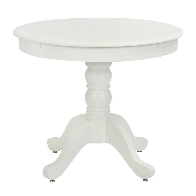 Photo 1 of ****THIS ITEM IS LISTED AS 1/2 BOXES. ONE BOX IS MISSING!**** FurnitureR Dining Table Solid Wood with Round Tabletop and Study Legs, 35.8 Inches, White