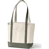 Lands' End Canvas Open Top Tote Bag, Regular & Long Handle Carry All - Stylish, for Work, Travel, Beach, Errands, Great Gift