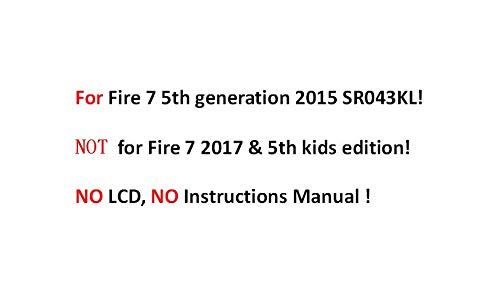 Touch Screen Digitizer Replacement Part for Fire 7 5th Generation 2015 Release SV98LN with Adhesive, Screen Protector, NO LCD (NOT for 5th Kids Edition)