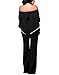 Halfword Womens Sexy Off Shoulder High Waist Wide Leg Jumpsuits Rompers Clubwear L Black